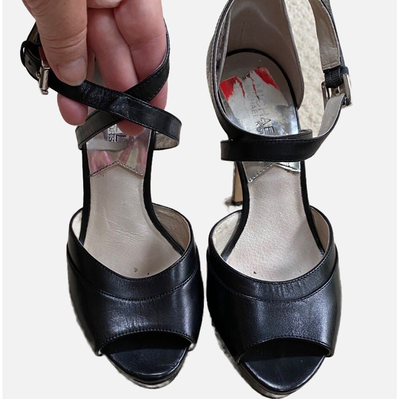 Michael Kors Shoes US 7M Strappy High Heel Platforms Open Toe Snakeskin Leather - Picture 4 of 10